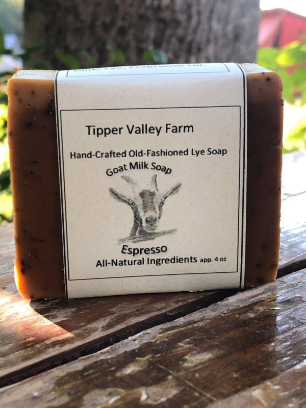 espresso goat milk soap from tipper valley farm