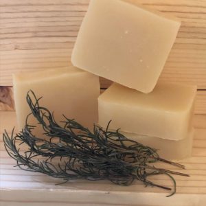 Handcrafted goat's milk soap bar with all-natural ingredients for sensitive skin